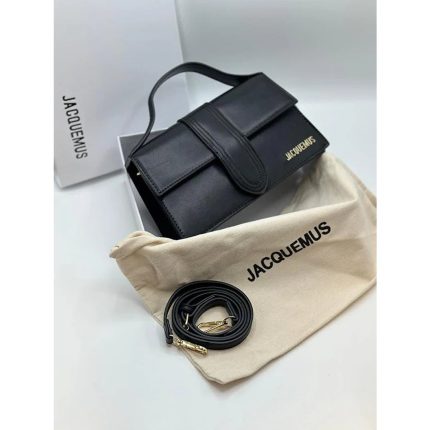 JACQUEMUS LE GRAND BAMBINO CROSS BLACK BODY BAG.