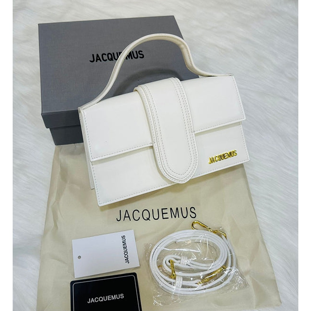 JACQUEMUS LE GRAND BAMBINO CROSS WHITE BODY BAG.
