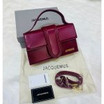 JACQUEMUS LE GRAND BAMBINO CROSS MAROON BODY BAG.