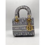CHRISTIAN DIOR LADY D MINI GRAY LITE BAG.