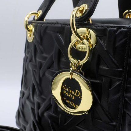 LADY DIOR CANNAGE PATTERN LADY BLACK BAG.