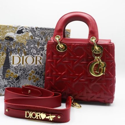 LADY DIOR CANNAGE PATTERN LADY RED BAG.