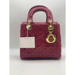 LADY DIOR CANNAGE PATTERN LADY MAROON BAG.