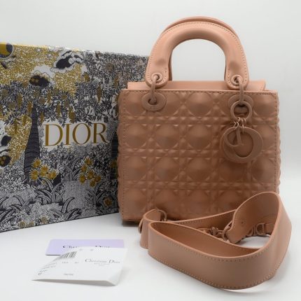 LADY DIOR CANNAGE PATTERN LADY LIGHT PINK BAG.