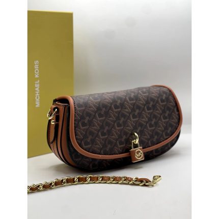 MICHAEL KORS SMALL EMPIRE BROWN SIGNATURE BAG