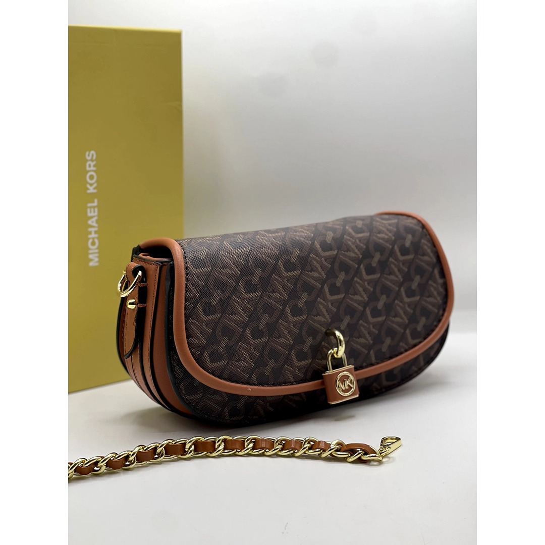 MICHAEL KORS SMALL EMPIRE BROWN SIGNATURE BAG