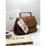 POLENE NUMERO DIX MEDIUM BROWN HANDBAG.