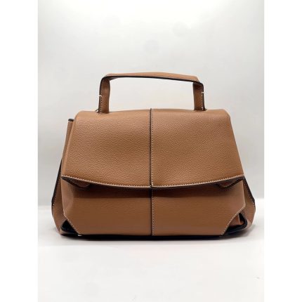 POLENE NUMERO DIX MEDIUM BROWN HANDBAG.