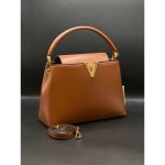 VLN V GOLD LOGO BROWN HANDBAG.