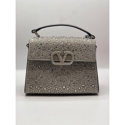 VALENTINO GARAVANI V SLINING GRAY CRYSTAL MINI BAG