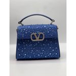 VALENTINO GARAVANI V SLINING BLUE CRYSTAL MINI BAG