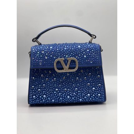 VALENTINO GARAVANI V SLINING BLUE CRYSTAL MINI BAG