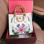 GUCCI DIANA BAMBOO SMALL WHITE HANDLE BAG