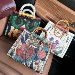 GUCCI DIANA BAMBOO SMALL WHITE HANDLE BAG