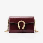 GUCCI DIONYSUS MINI MAROON BAG METALLIC