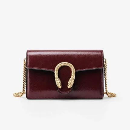 GUCCI DIONYSUS MINI MAROON BAG METALLIC