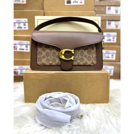 COACH TABBY SHOULDER COFFEE BAG SIGNATURE CANVAS