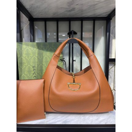 GUCCI MAXI BROWN SOFTBIT TOTE SHOULDER BAG