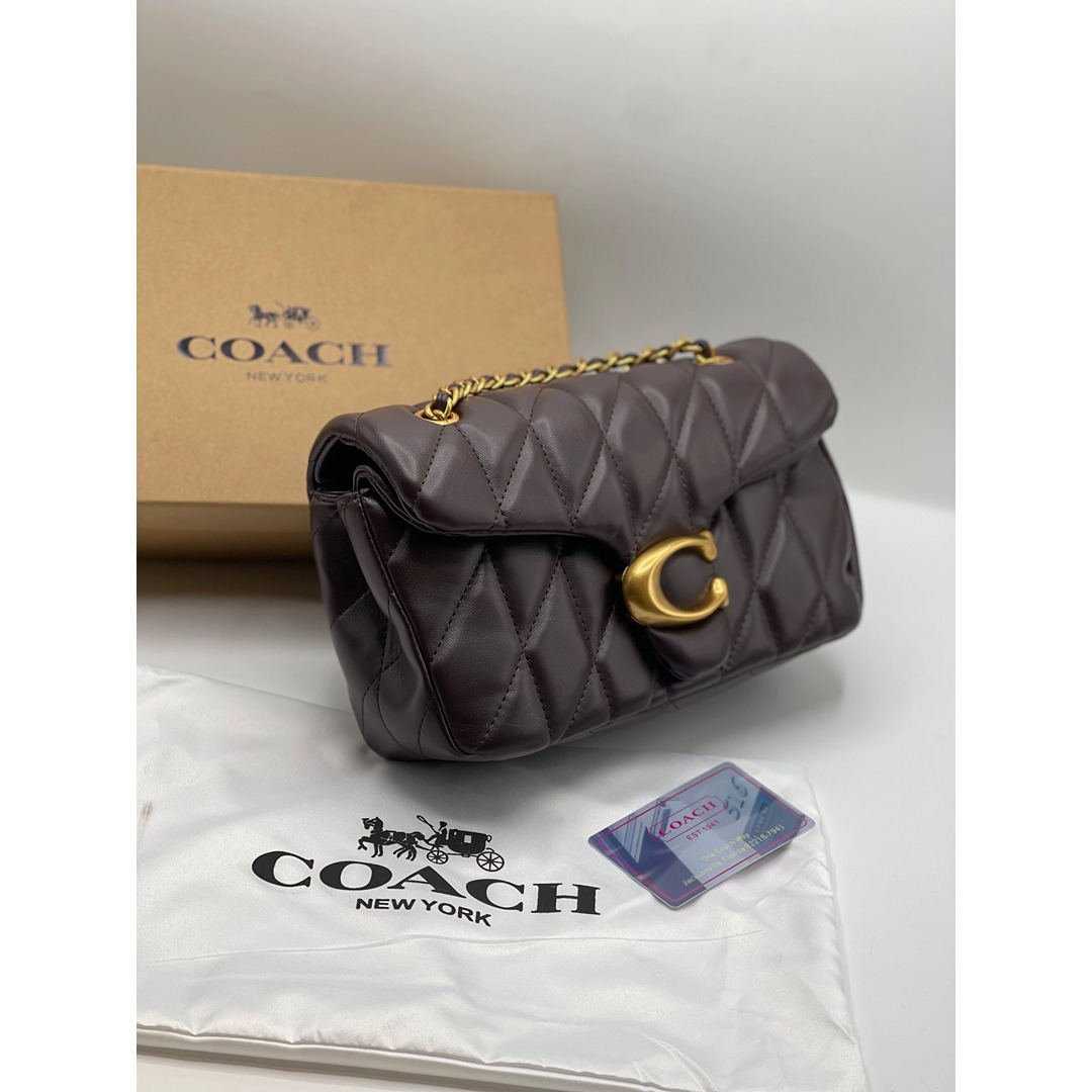 COACH TABBY 26 PILLOW TAUPE QUILTED SHOULDER BAG