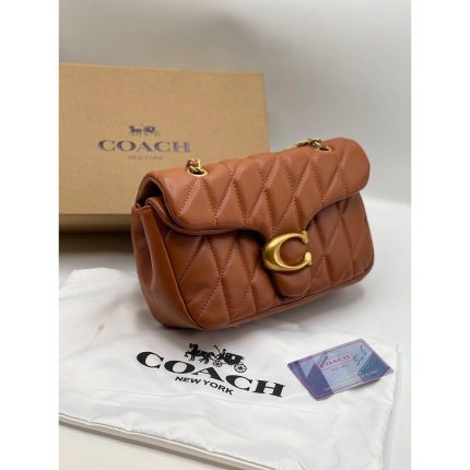 COACH TABBY 26 PILLOW BROWN QUILTED SHOULDER BAG