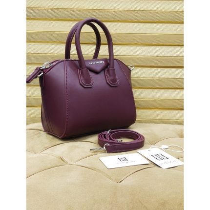 GIVENCHY ANTIGONA SATCHEL BURGUNDY HANDBAG