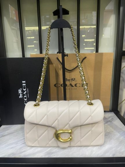 COACH TABBY 26 PILLOW CREAM QUILTED SHOULDER BAG