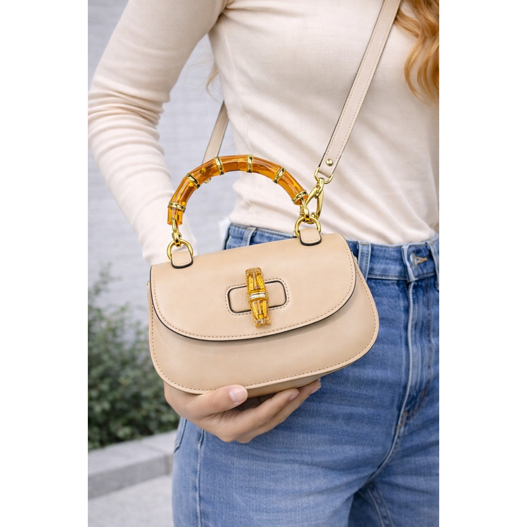 GUCCI BAMBOO 1947 TOP HANDLE MINI NUDE BAG