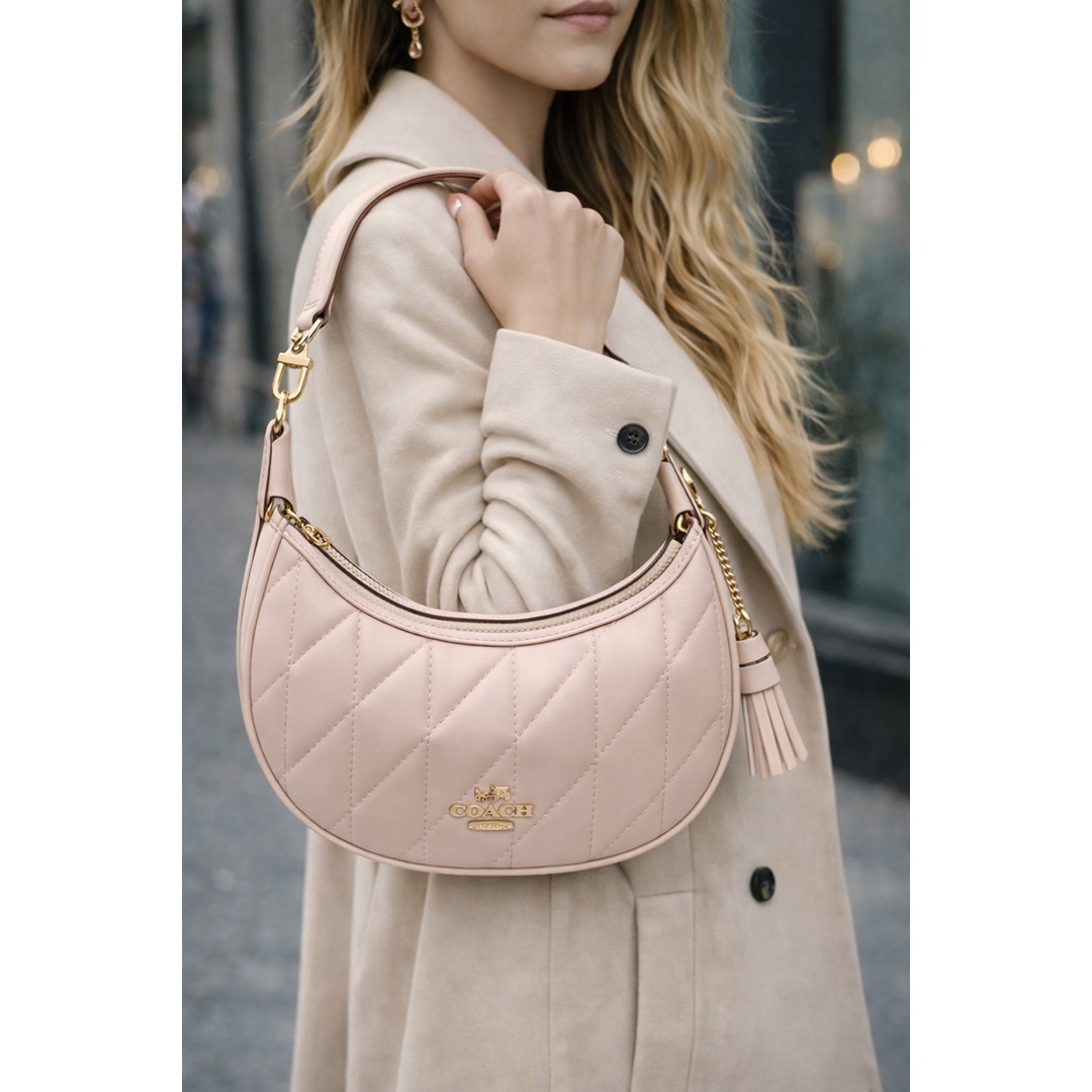 COACH LIGHT PINK QUILTED MINI CROSS BODY BAG