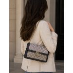 GUCCI GO SMALL GG CANVAS COFFEE SHOULDER BAG