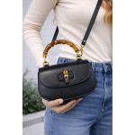 GUCCI BAMBOO 1947 TOP HANDLE MINI BLACK BAG