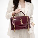 YSL SAINT LAURENT CROSS BODY MAROON SHOULDER BAG