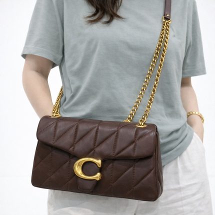 COACH TABBY 26 PILLOW TAUPE QUILTED SHOULDER BAG