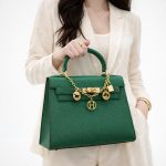 HERMES KELLY 28 HAVY DARK GREEN HANDBAG.
