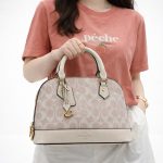 COACH SMALL SIERRA SATCHEL PINK SIGNATURE BAG.