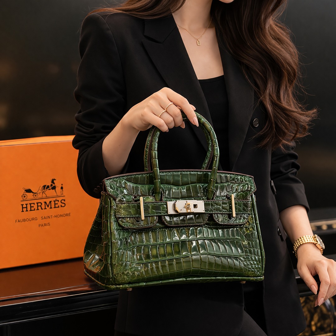 file_00000000e4f87208a34aed260e32d056 HERMES HIMALIYANS CROCODILE GREEN HANDBAG