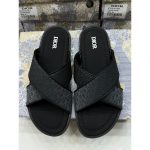 CHRISTIAN DIOR GRAY BLACK OBLIQUE ALIAS SANDAL