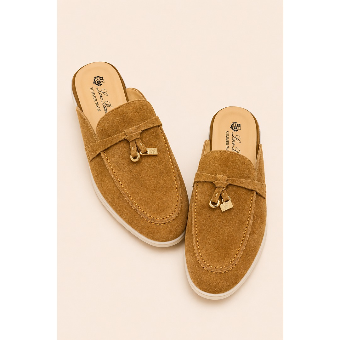 file_000000001eb471f48e6eeb39e541fa0b LORO PIANA CAMEL SUMMER CHARM BABOUCHE LOAFER SUEDE - Image 1
