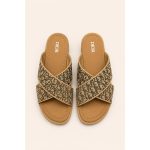 CHRISTIAN DIOR CAMEL OBLIQUE ALIAS SANDAL