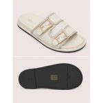 FENDI FEEL CREAM FF BUCKLE EMBOSSED SANDAL - Image 2
