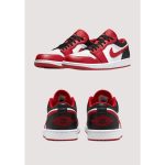 AIR JORDAN 1 LOW BULLS GYM RED BLACK WHITE - Image 3
