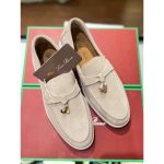 LORO PIANA GREY SUMMER WALK CASUAL BALLET LOAFERS