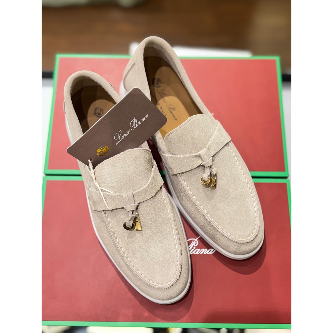 ded5798f-3c32-4d19-9762-45640ee9afdf LORO PIANA GREY SUMMER WALK CASUAL BALLET LOAFERS - Image 1