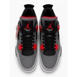 NIKE AIR JORDAN RETRO 4 GREY RED SHOES