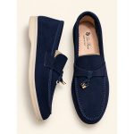 LORO PIANA MENS CHARM DEEP NAVY LOAFER SUEDE - Image 2