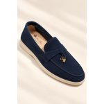 LORO PIANA MENS CHARM DEEP NAVY LOAFER SUEDE - Image 4