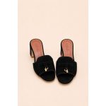 LORO PIANA SUEDE BLACK HEEL MULE SANDAL FOR WOMEN - Image 3