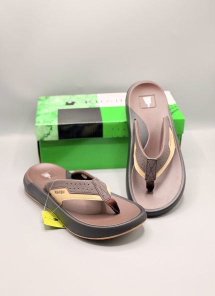 Kuairen Brown Mocha Comfort Slides – Soft Sole ( With Box )