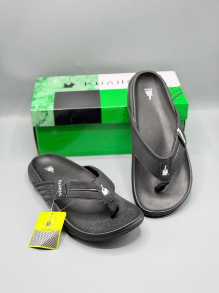 Kuairen Black Premium Flip Flops – Cushioned Slide